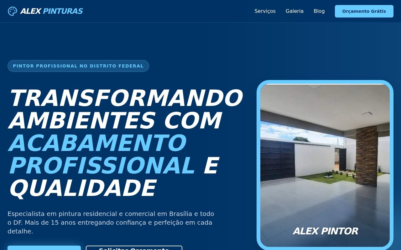 Preview do site Alex Pinturas — projeto entregue pela AtivaSite