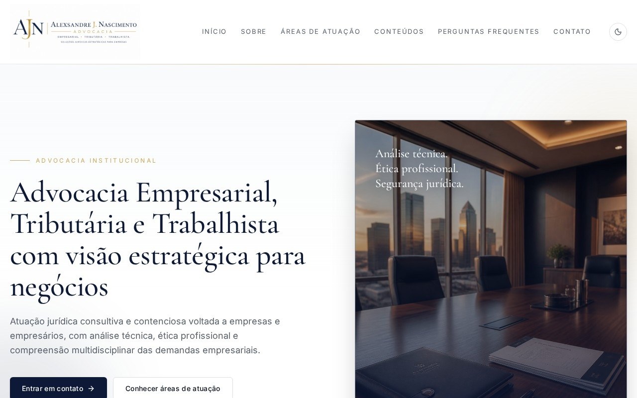 Preview do site Alexsandre Advocacia — projeto entregue pela AtivaSite