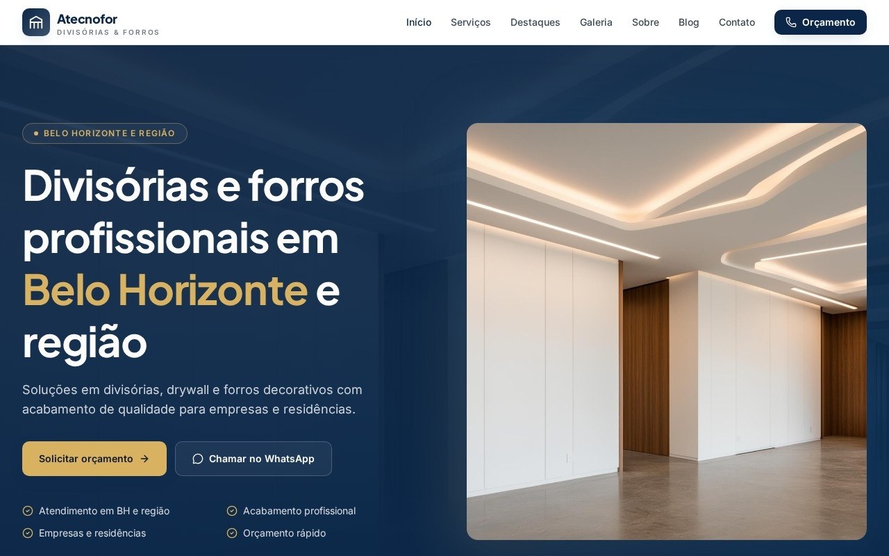 Preview do site Atecnofor — projeto entregue pela AtivaSite