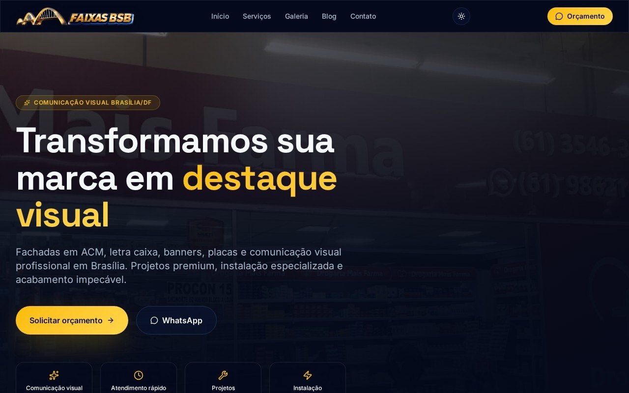 Preview do site Brasília Visual Masters — projeto entregue pela AtivaSite