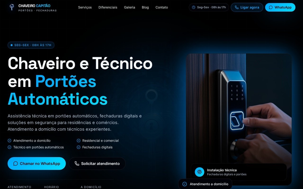 Preview do site Capitão Segurança — projeto entregue pela AtivaSite