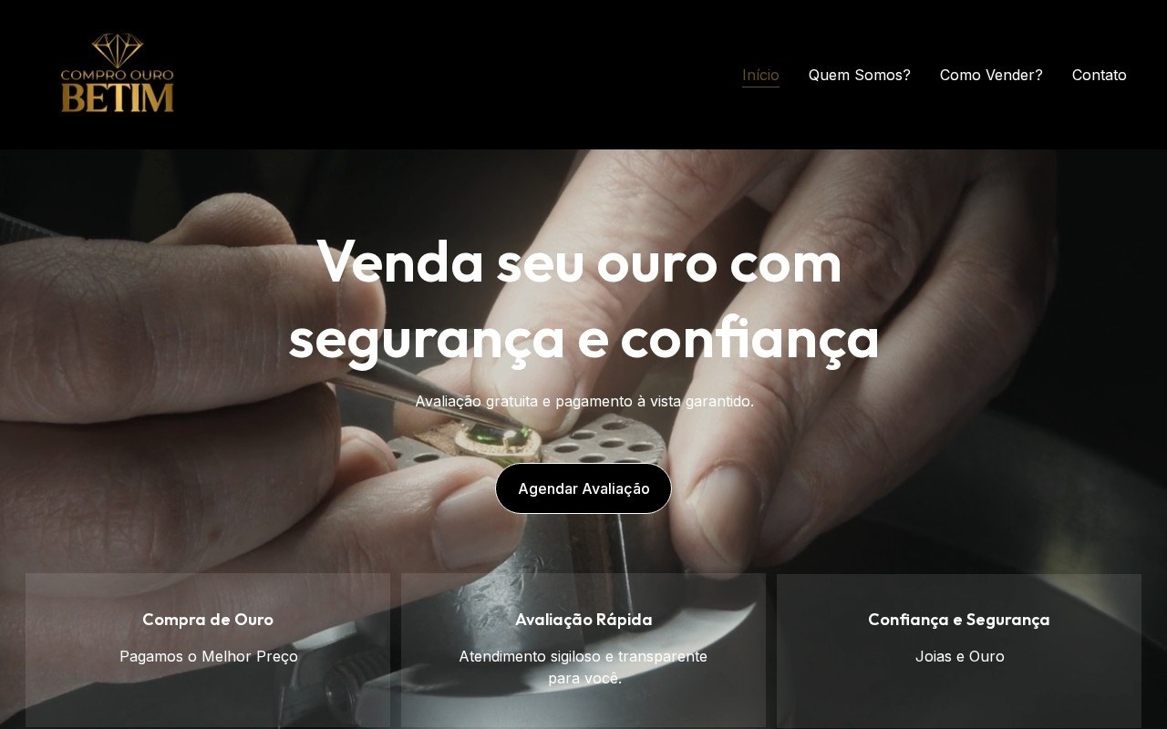 Preview do site Compro Ouro Betim — projeto entregue pela AtivaSite