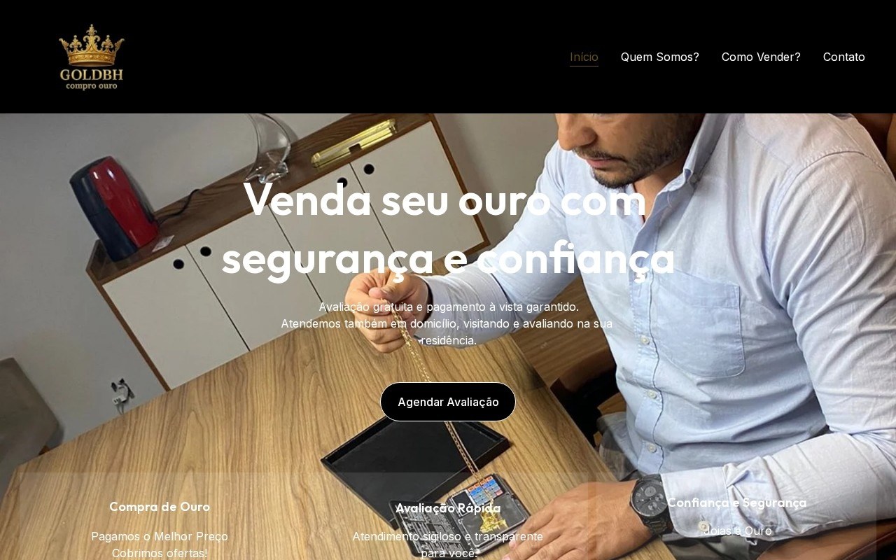 Preview do site Compro Ouro Gold BH — projeto entregue pela AtivaSite