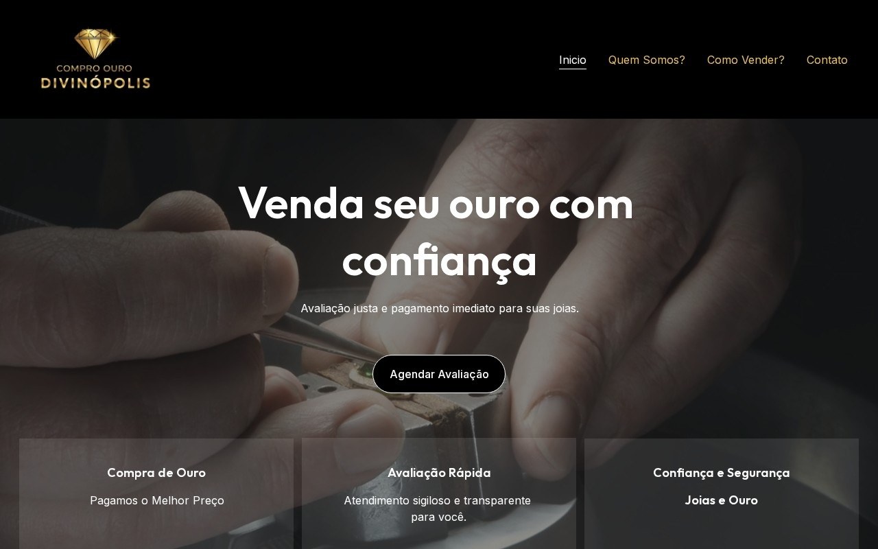 Preview do site Compro Ouro Divinópolis — projeto entregue pela AtivaSite