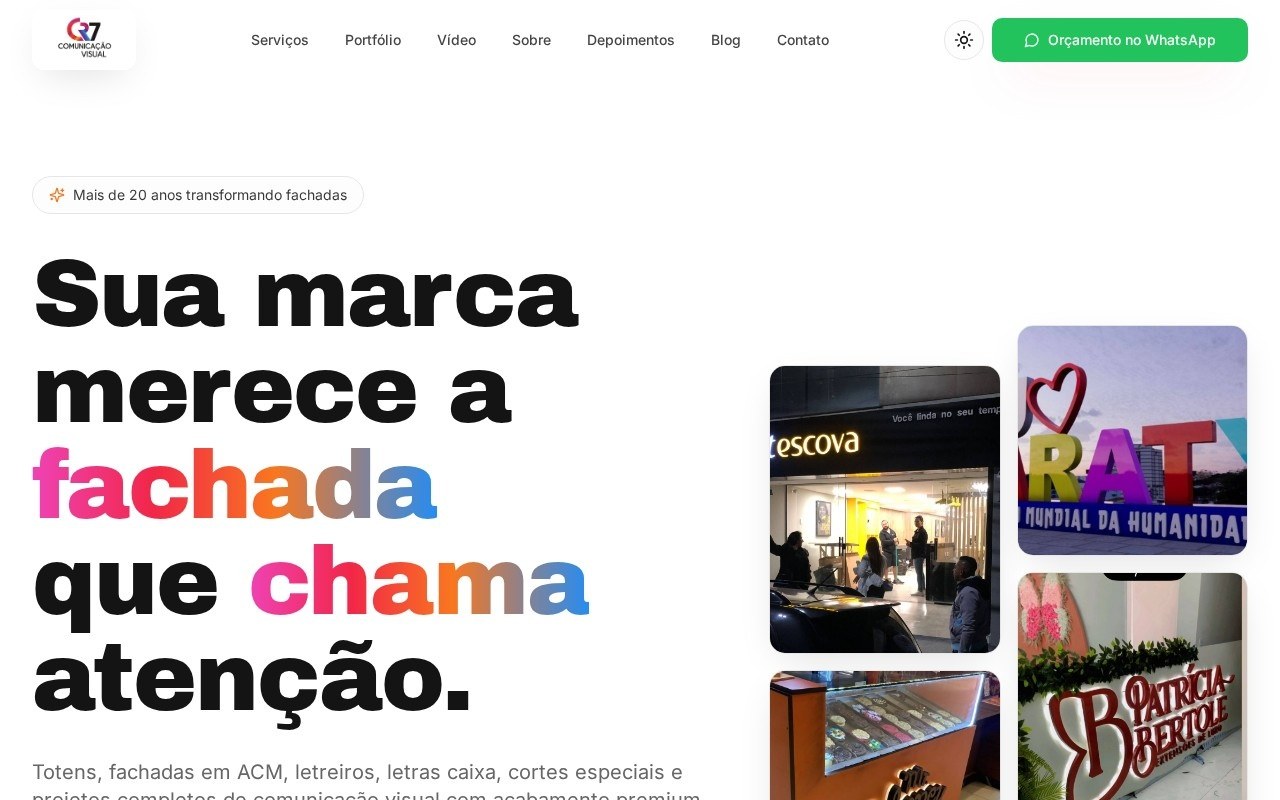 Preview do site CR7 Visual — projeto entregue pela AtivaSite