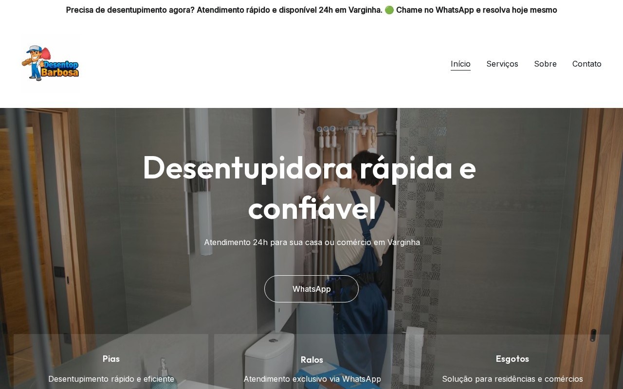 Preview do site Desentupidora Barbosa — projeto entregue pela AtivaSite