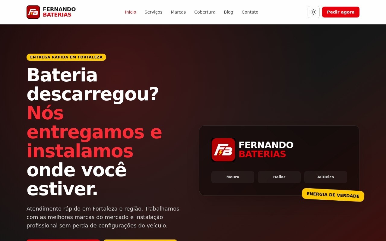 Preview do site Fernando Baterias — projeto entregue pela AtivaSite
