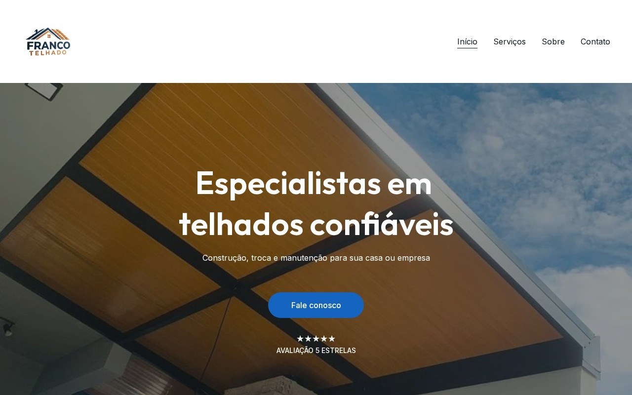 Preview do site Franco Telhado — projeto entregue pela AtivaSite