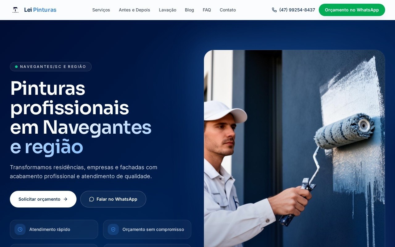 Preview do site Lei Pinturas — projeto entregue pela AtivaSite