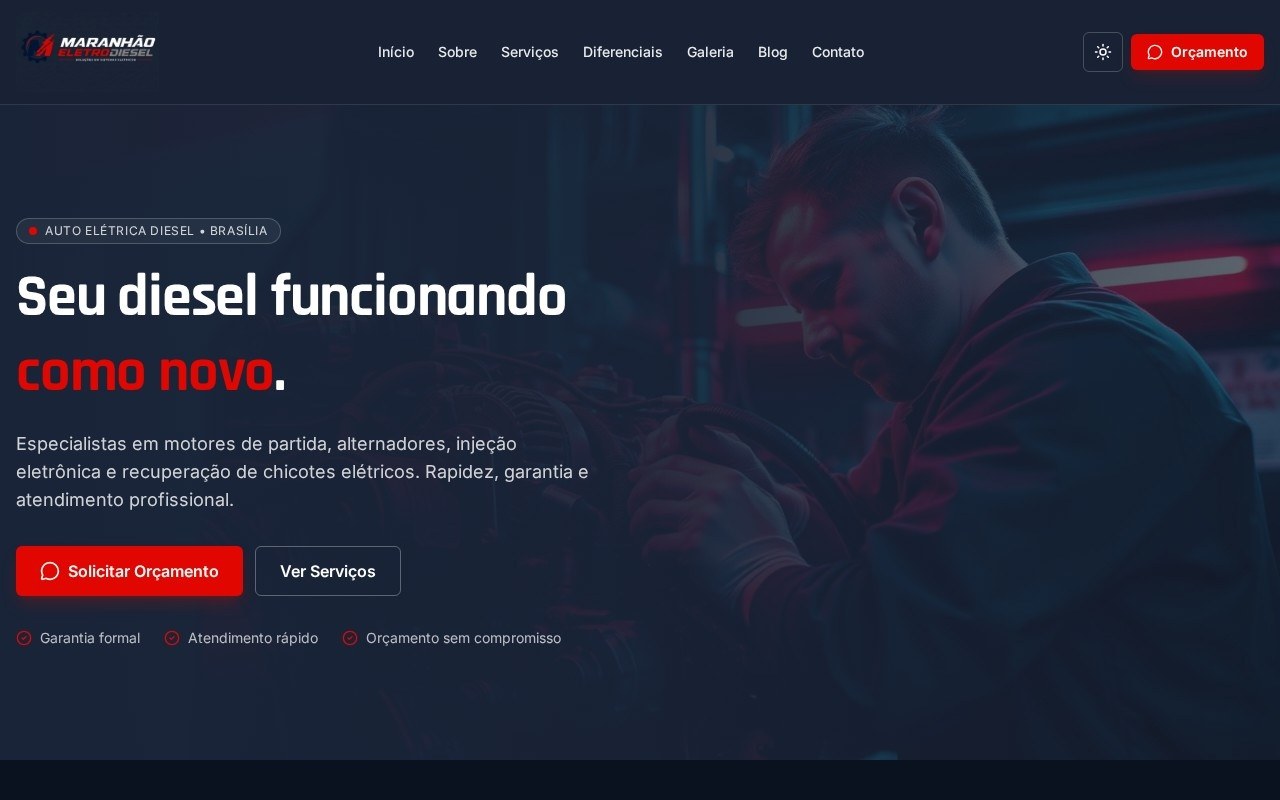 Preview do site Maranhão Eletrodiesel — projeto entregue pela AtivaSite