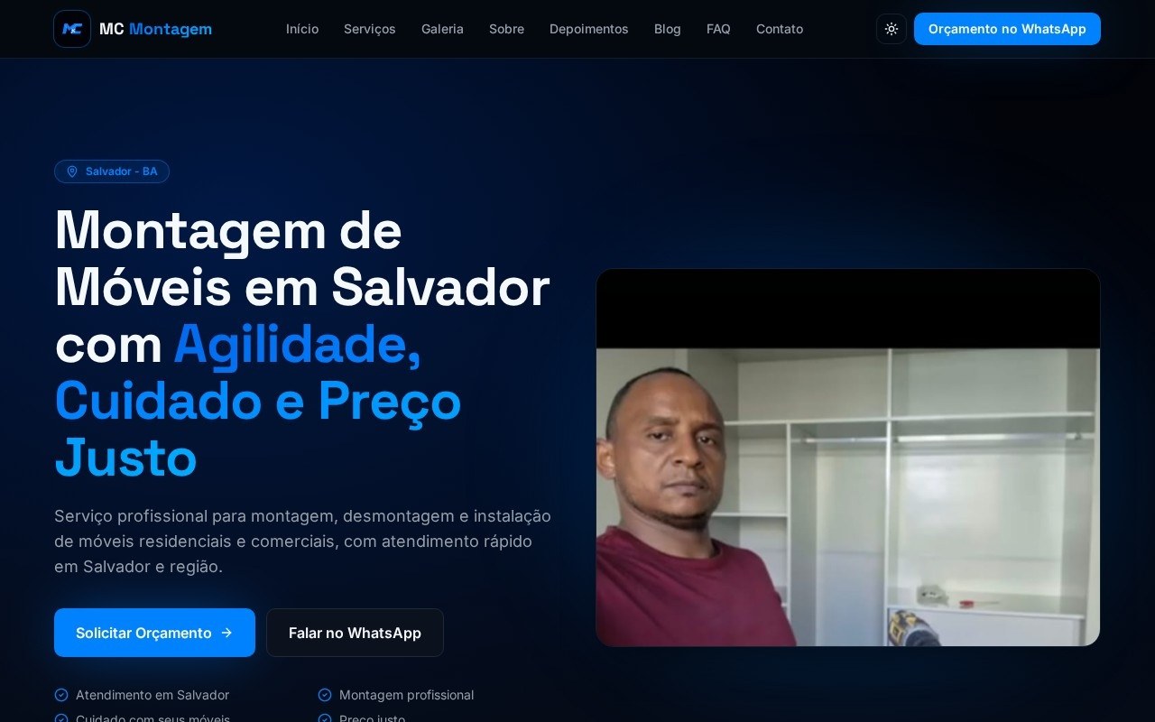 Preview do site MC Montagem de Móveis — projeto entregue pela AtivaSite