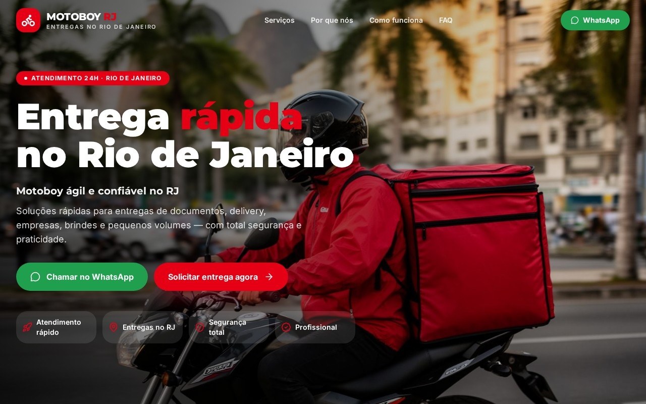 Preview do site Motoboy RJ Express — projeto entregue pela AtivaSite