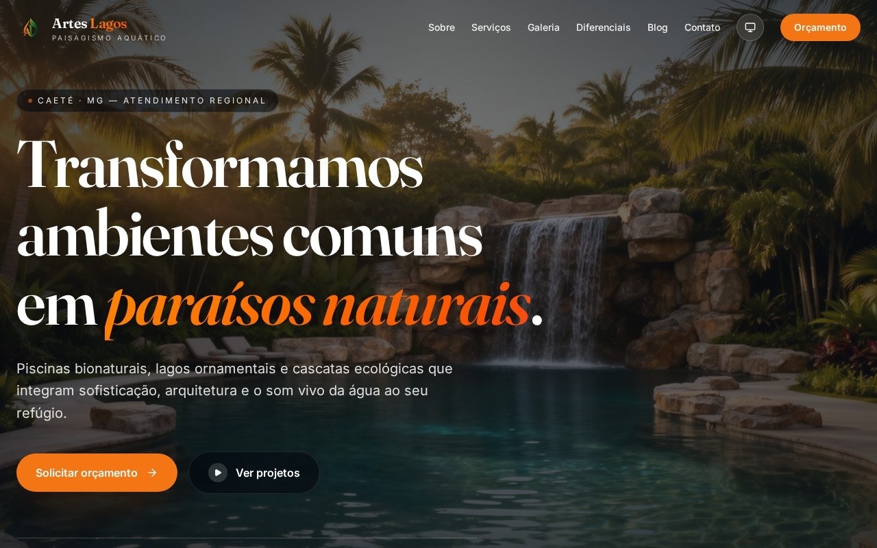 Preview do site Natural Oasis — projeto entregue pela AtivaSite