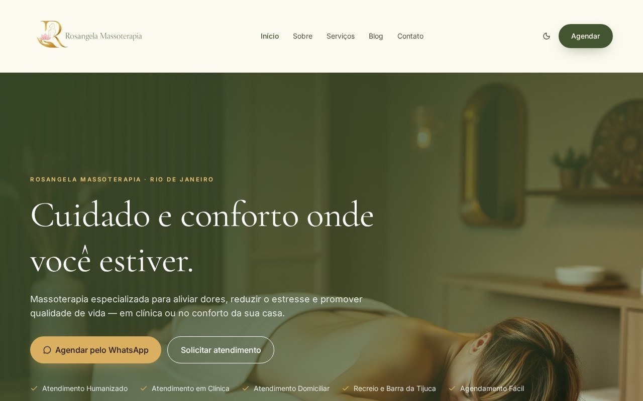 Preview do site R Massoterapia — projeto entregue pela AtivaSite