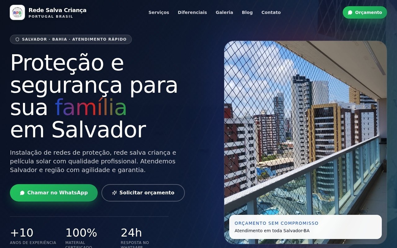 Preview do site Rede Salva Vida — projeto entregue pela AtivaSite
