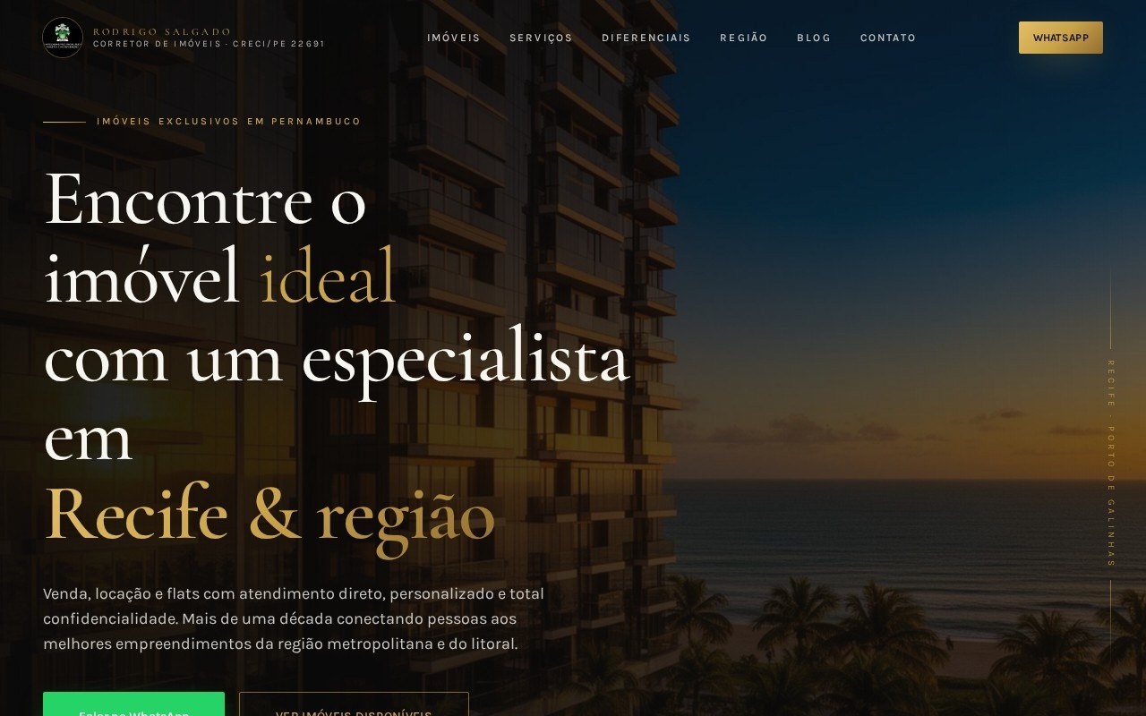 Preview do site Rodrigo Salgado Corretor — projeto entregue pela AtivaSite