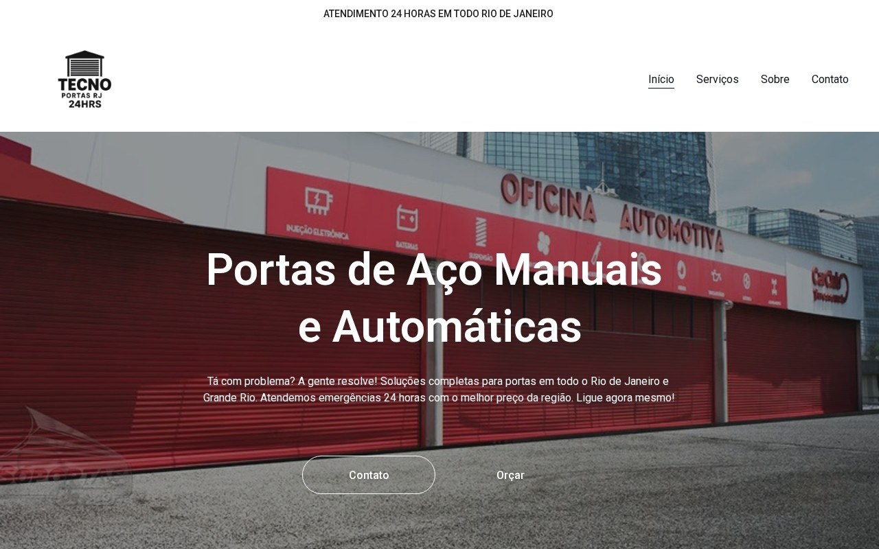 Preview do site Tecnoportas RJ — projeto entregue pela AtivaSite