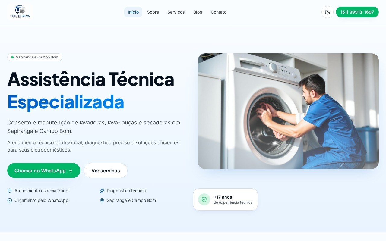 Preview do site Tecnosilva — projeto entregue pela AtivaSite