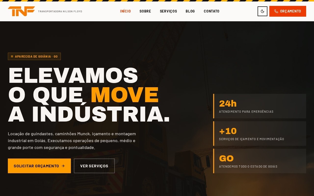Preview do site TNF Transportadora Nilson Floyd — projeto entregue pela AtivaSite