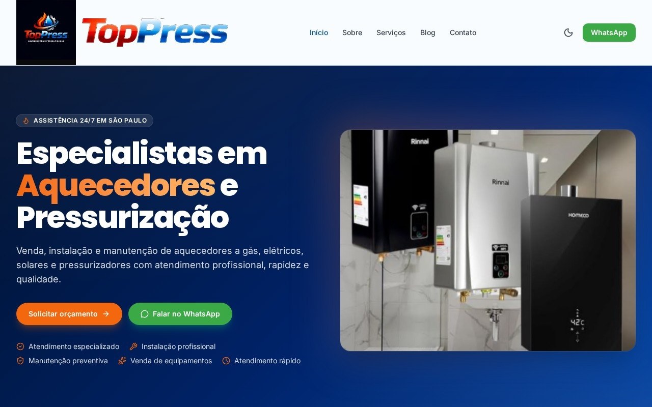Preview do site Toppress — projeto entregue pela AtivaSite