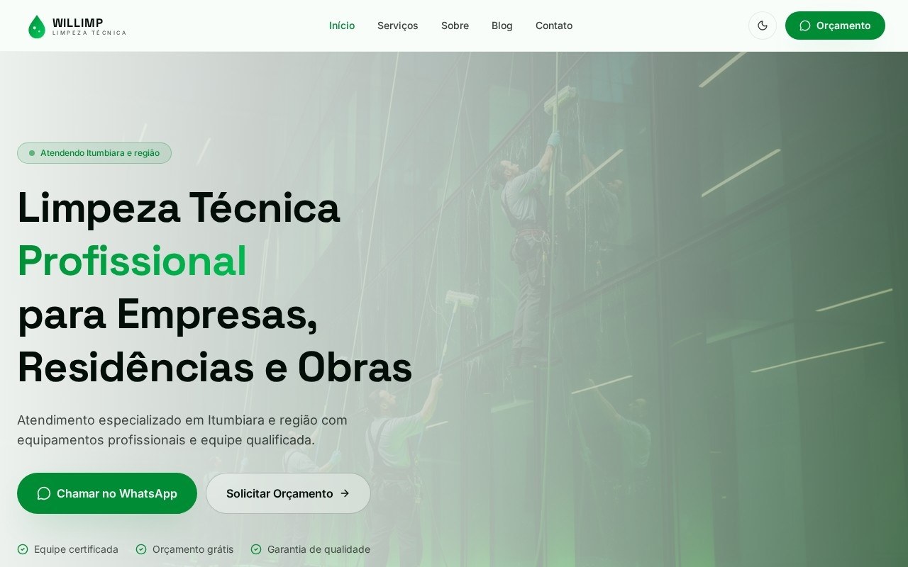 Preview do site Will Imp — projeto entregue pela AtivaSite